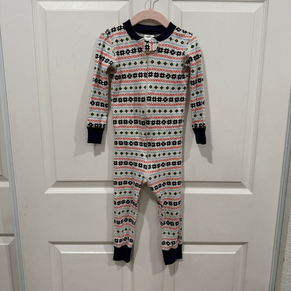 Hanna Andersson Organic‎ Cotton Fair Isle Pajamas Kids Size 3 90cm Snug Fit